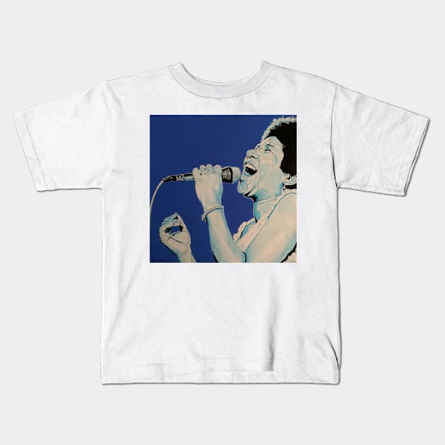 Aretha Franklin Kids T-Shirt by BryanWhipple